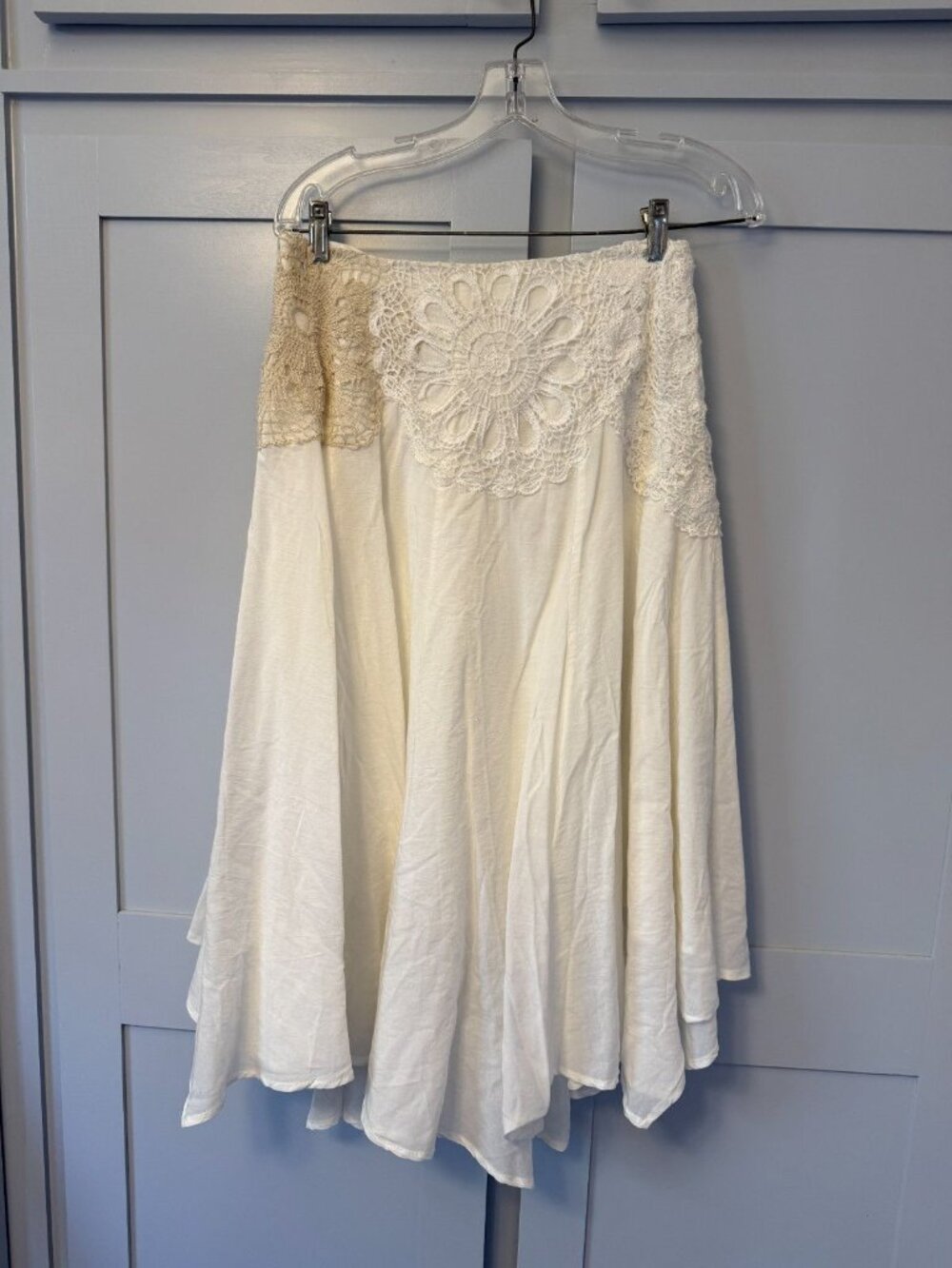 NWT 6P Anthropologie Crafted Crochet Skirt Lace Applique Lined - Picture 11 of 16